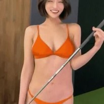 스크린골프녀 한선월 주황색 비키니 몸매