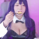 블랙 바니걸로 변신한 마루에몽 육덕진 가슴골