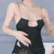 BJ 복실이 끈 슬립 가슴 노출