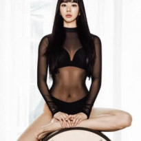 류세미 시스루 전신 망사 블랙 브라